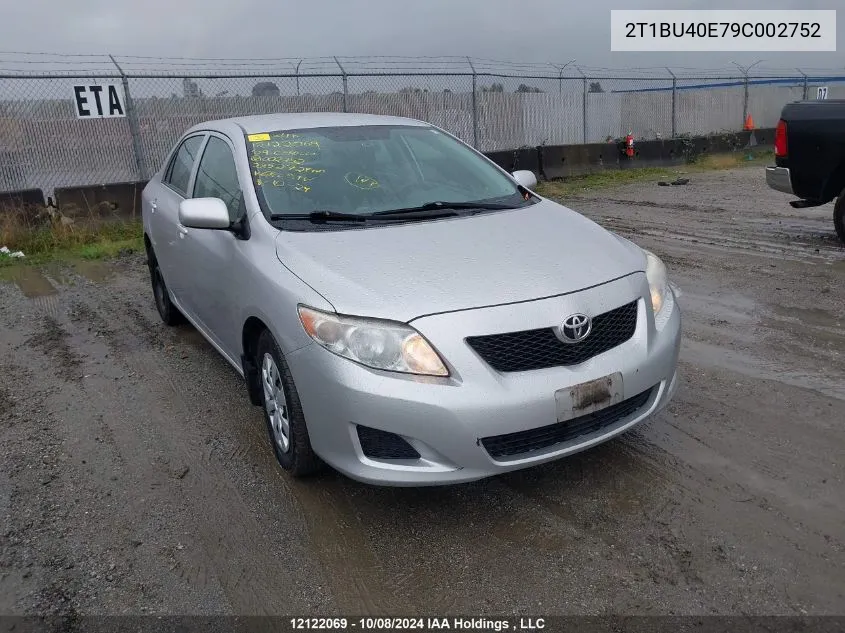 2009 Toyota Corolla S/Le/Xle VIN: 2T1BU40E79C002752 Lot: 12122069