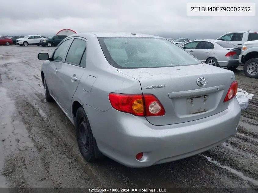 2009 Toyota Corolla S/Le/Xle VIN: 2T1BU40E79C002752 Lot: 12122069