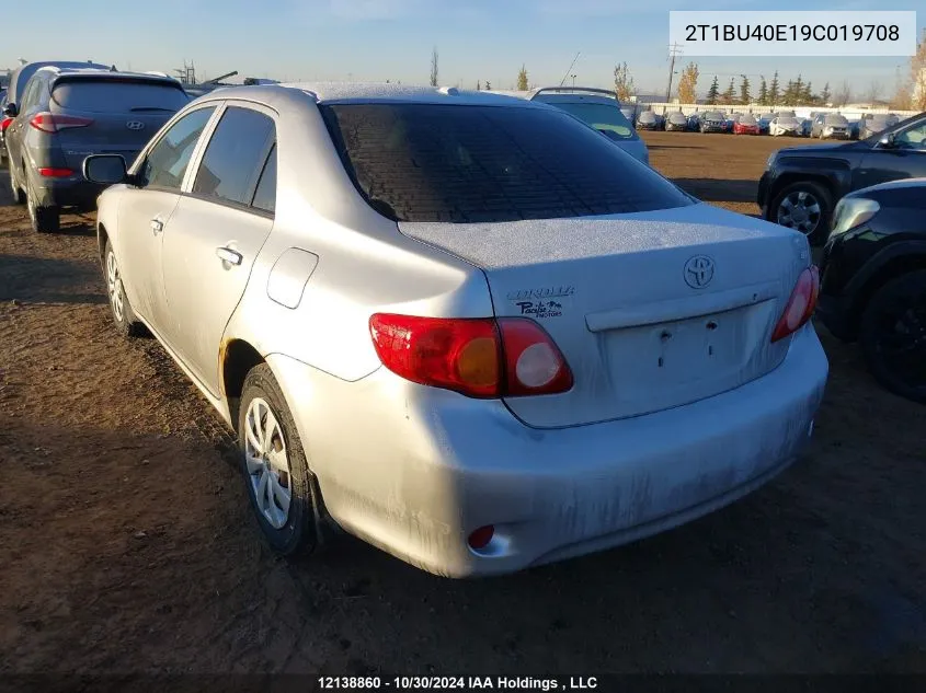 2009 Toyota Corolla S/Le/Xle VIN: 2T1BU40E19C019708 Lot: 12138860