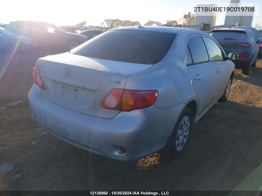 2009 Toyota Corolla S/Le/Xle VIN: 2T1BU40E19C019708 Lot: 12138860