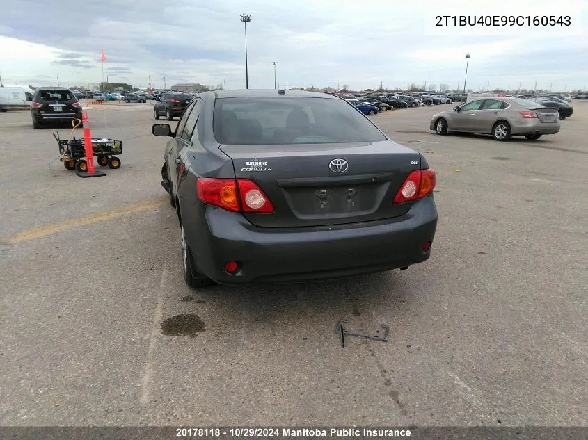 2009 Toyota Corolla Ce VIN: 2T1BU40E99C160543 Lot: 20178118