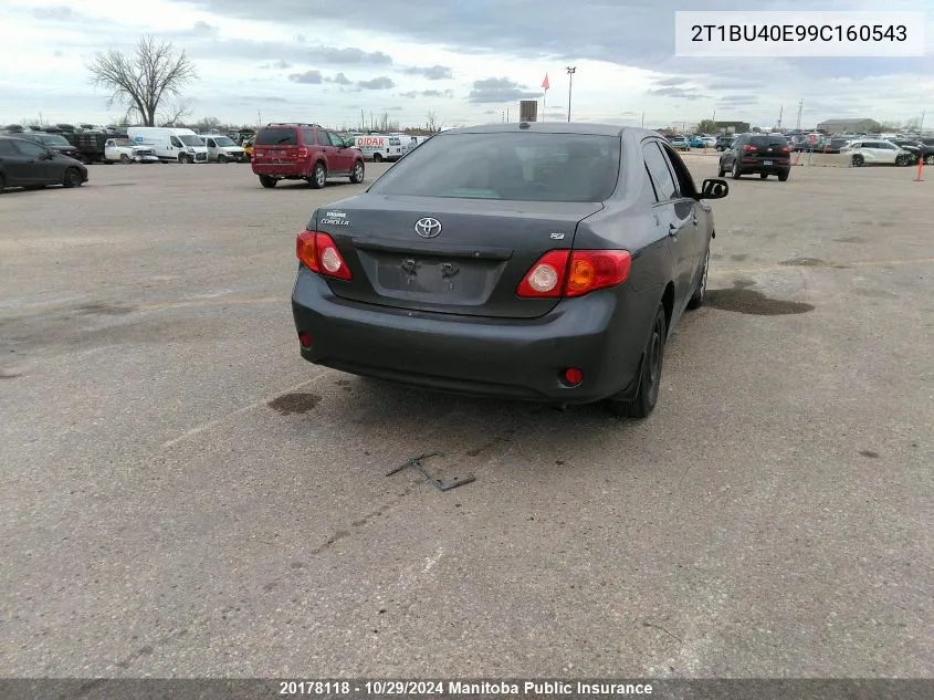 2009 Toyota Corolla Ce VIN: 2T1BU40E99C160543 Lot: 20178118