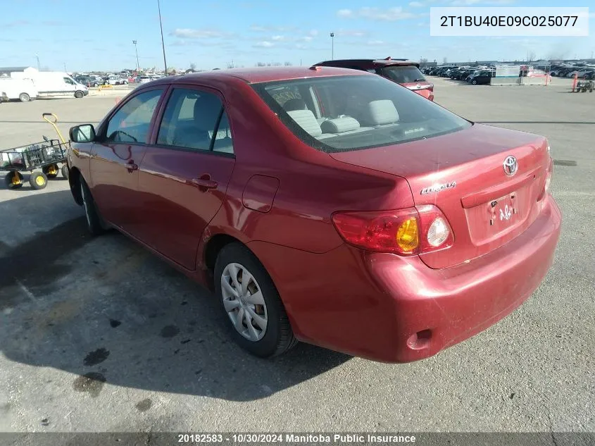 2009 Toyota Corolla Ce VIN: 2T1BU40E09C025077 Lot: 20182583