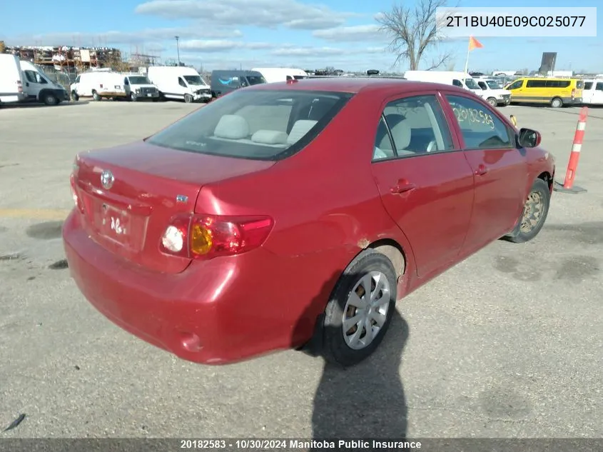 2009 Toyota Corolla Ce VIN: 2T1BU40E09C025077 Lot: 20182583