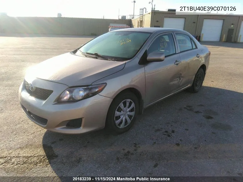 2009 Toyota Corolla Ce VIN: 2T1BU40E39C070126 Lot: 20183239