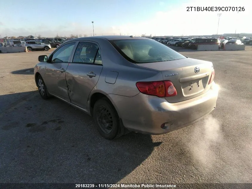 2009 Toyota Corolla Ce VIN: 2T1BU40E39C070126 Lot: 20183239