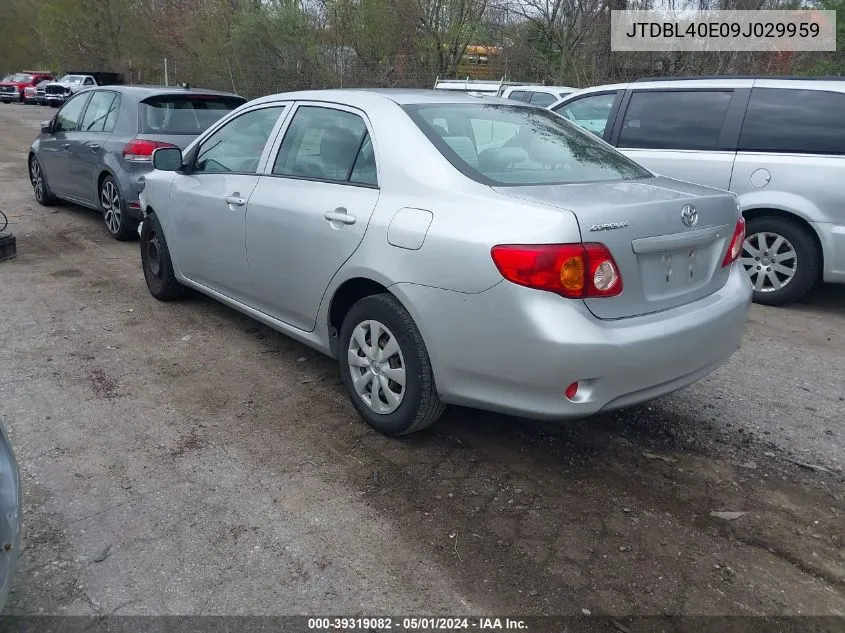 2009 Toyota Corolla Le VIN: JTDBL40E09J029959 Lot: 39319082