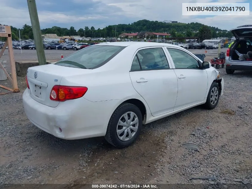 2009 Toyota Corolla Le VIN: 1NXBU40E39Z041790 Lot: 39874242