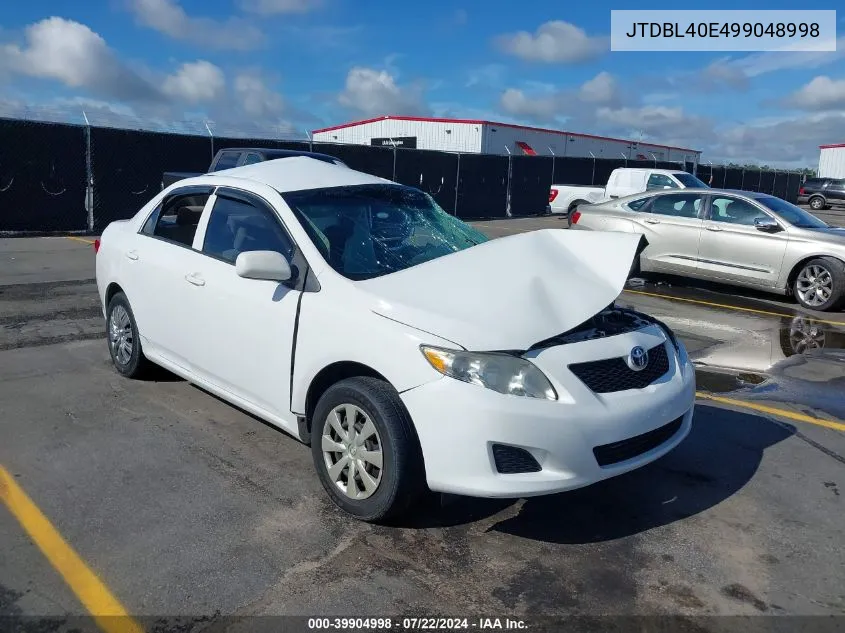 2009 Toyota Corolla Le VIN: JTDBL40E499048998 Lot: 39904998