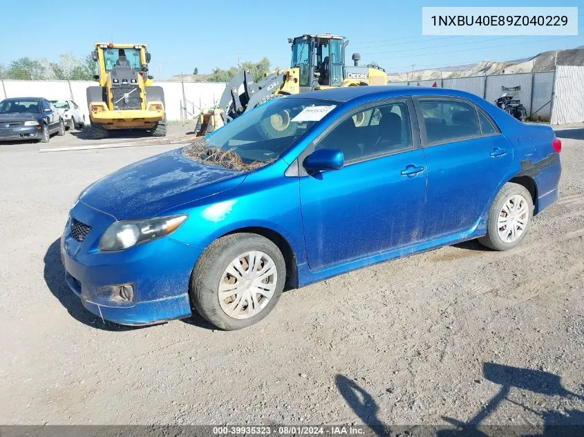 2009 Toyota Corolla S VIN: 1NXBU40E89Z040229 Lot: 39935323