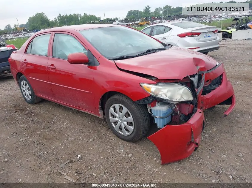 2009 Toyota Corolla Le/S/Xle VIN: 2T1BU40E49C183521 Lot: 39949043