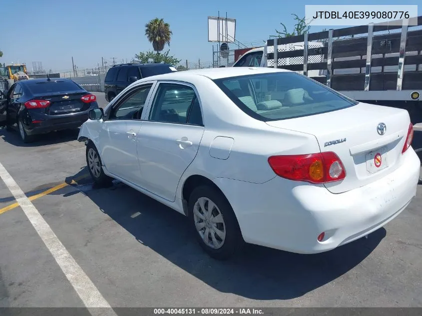 2009 Toyota Corolla VIN: JTDBL40E399080776 Lot: 40045131