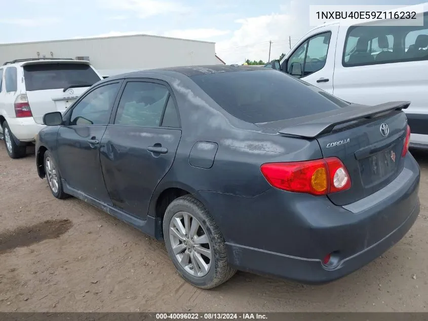 2009 Toyota Corolla S VIN: 1NXBU40E59Z116232 Lot: 40096022