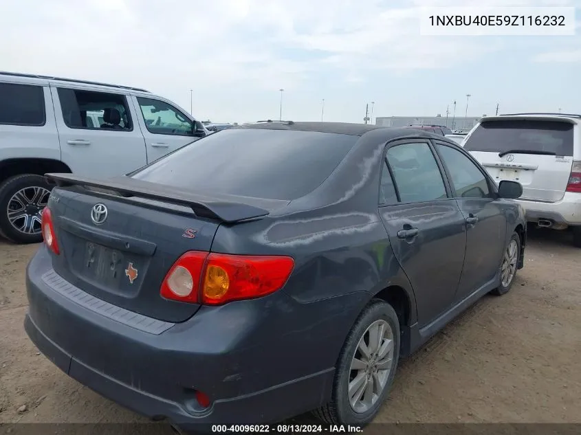 2009 Toyota Corolla S VIN: 1NXBU40E59Z116232 Lot: 40096022