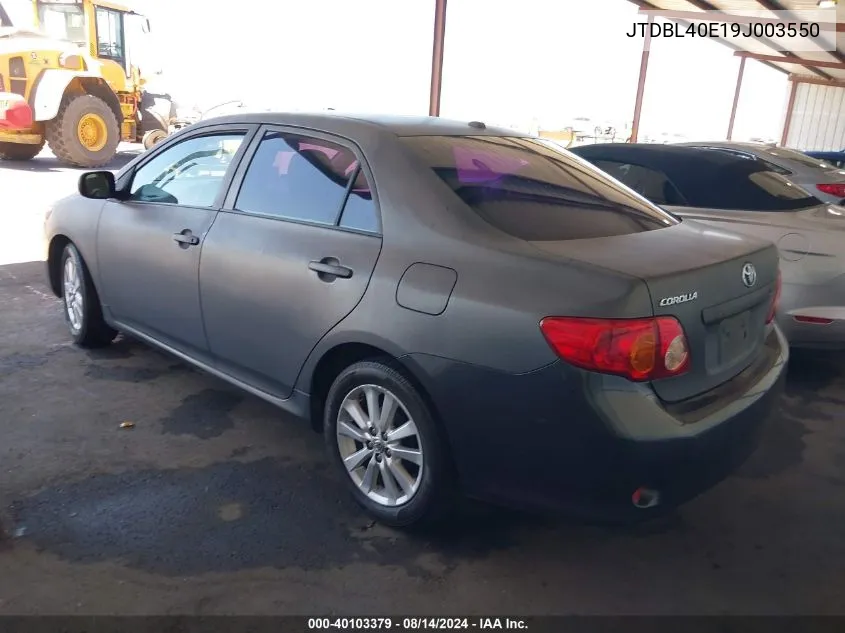 2009 Toyota Corolla Le VIN: JTDBL40E19J003550 Lot: 40103379