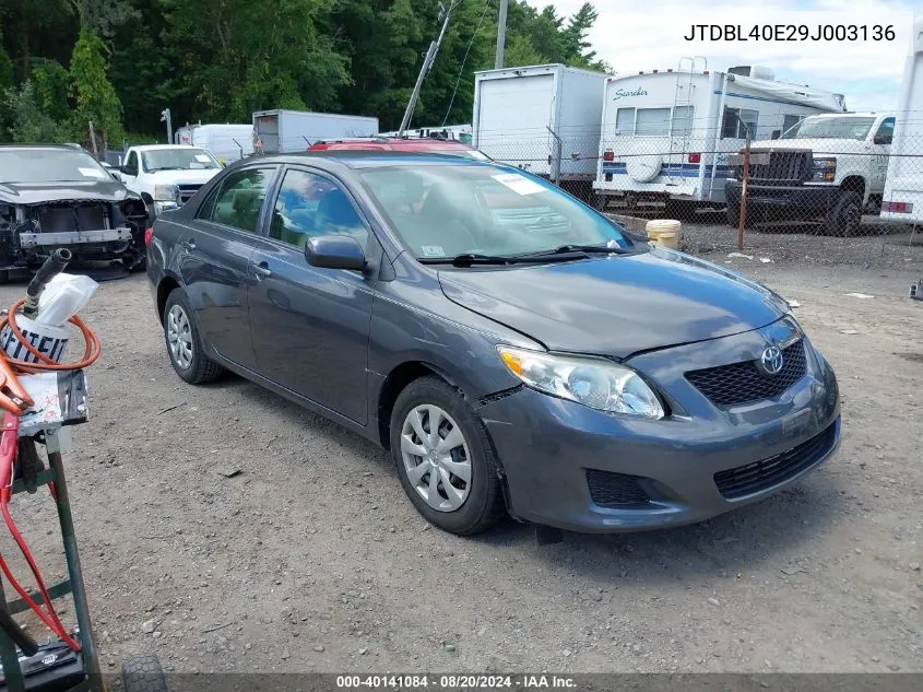 2009 Toyota Corolla Le VIN: JTDBL40E29J003136 Lot: 40141084