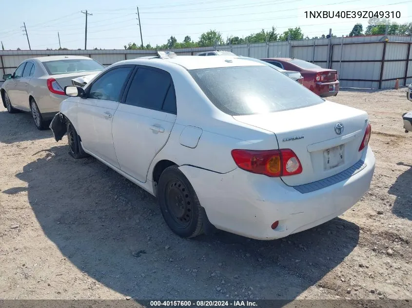 2009 Toyota Corolla Xle VIN: 1NXBU40E39Z049310 Lot: 40157600