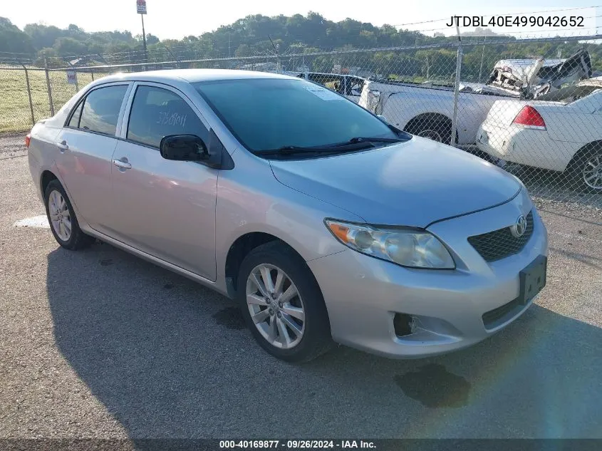 2009 Toyota Corolla Le VIN: JTDBL40E499042652 Lot: 40169877