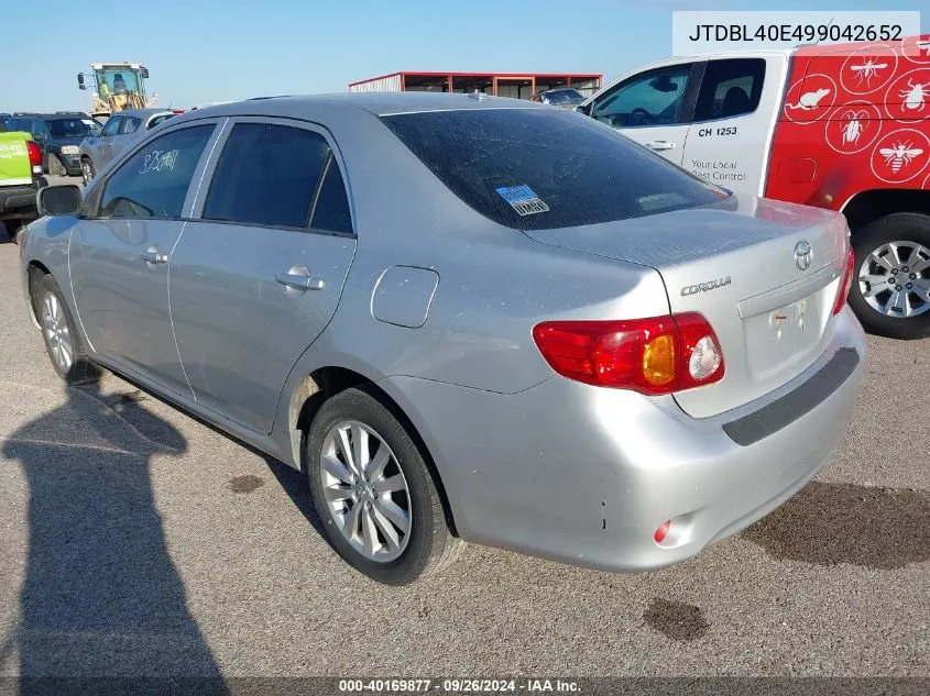 2009 Toyota Corolla Le VIN: JTDBL40E499042652 Lot: 40169877