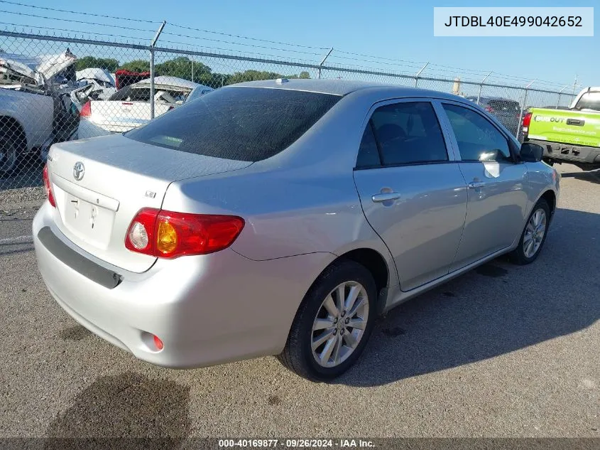 2009 Toyota Corolla Le VIN: JTDBL40E499042652 Lot: 40169877