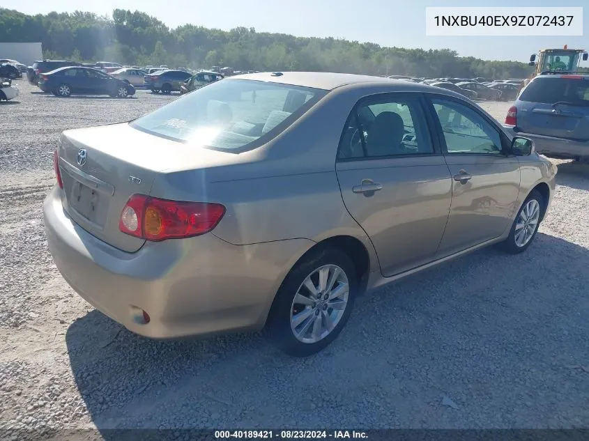 2009 Toyota Corolla Xle VIN: 1NXBU40EX9Z072437 Lot: 40189421