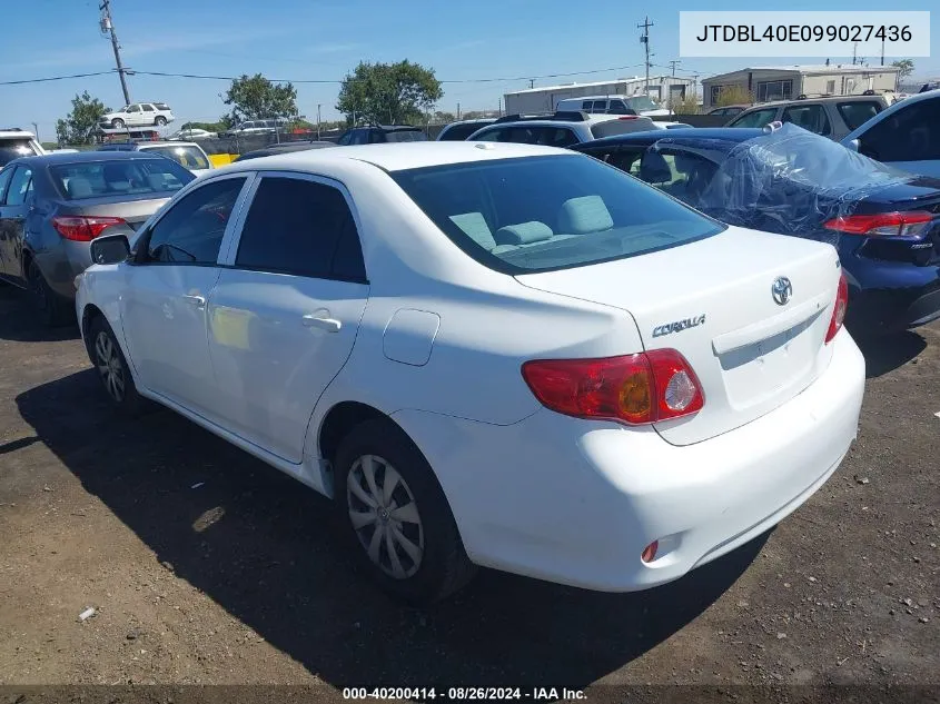 JTDBL40E099027436 2009 Toyota Corolla Le