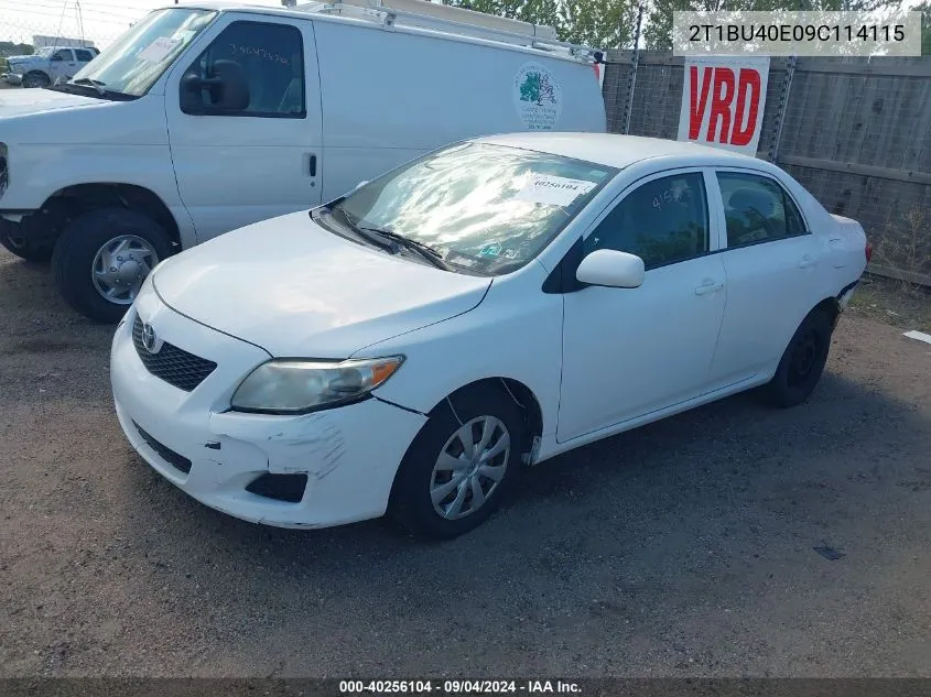 2009 Toyota Corolla Le VIN: 2T1BU40E09C114115 Lot: 40256104