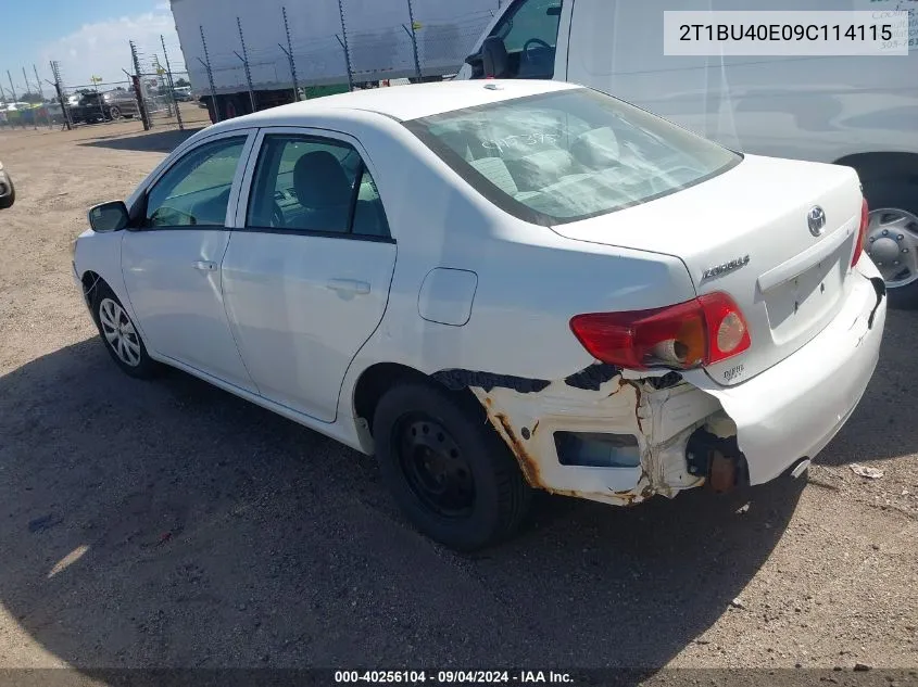 2009 Toyota Corolla Le VIN: 2T1BU40E09C114115 Lot: 40256104