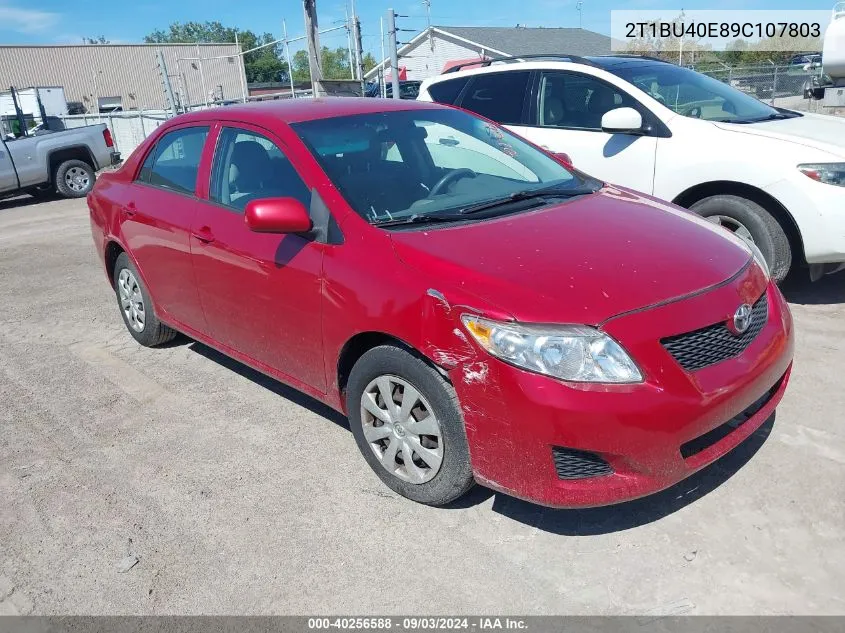 2009 Toyota Corolla Le VIN: 2T1BU40E89C107803 Lot: 40256588