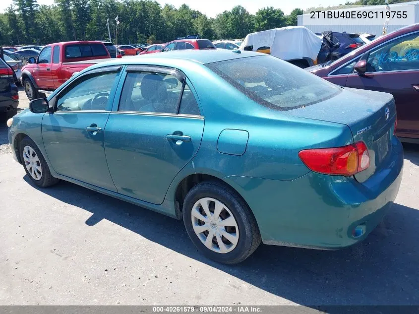 2009 Toyota Corolla VIN: 2T1BU40E69C119755 Lot: 40261579