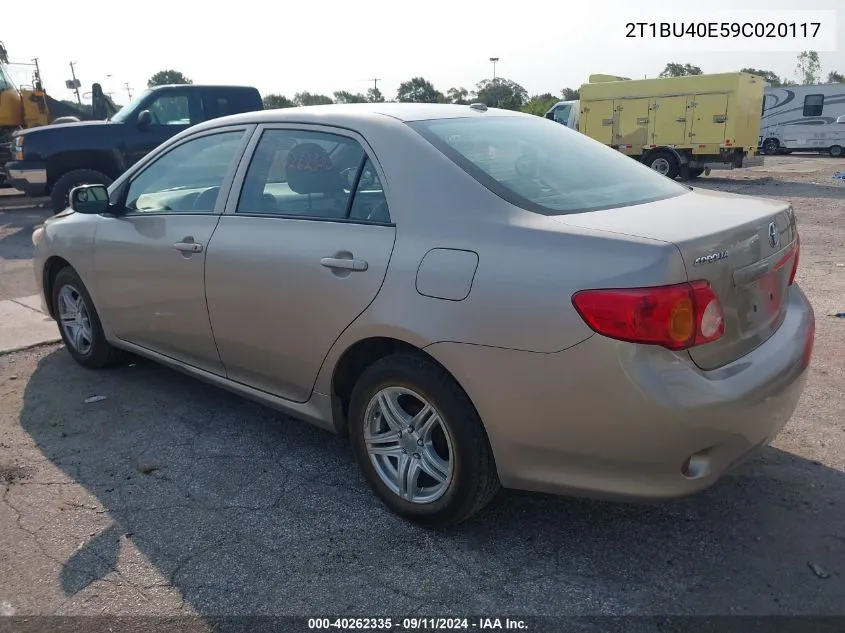 2009 Toyota Corolla Le VIN: 2T1BU40E59C020117 Lot: 40262335