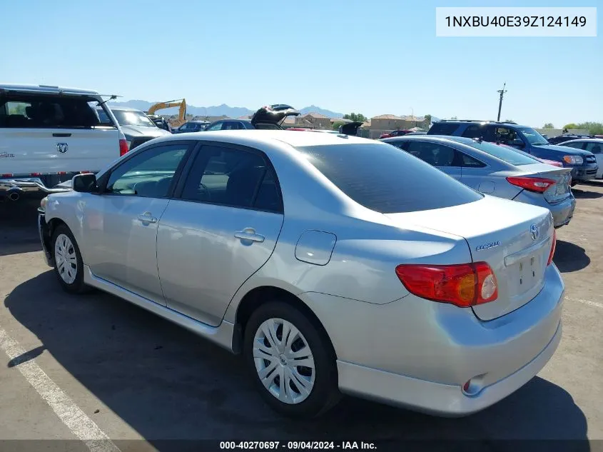 2009 Toyota Corolla S VIN: 1NXBU40E39Z124149 Lot: 40270697