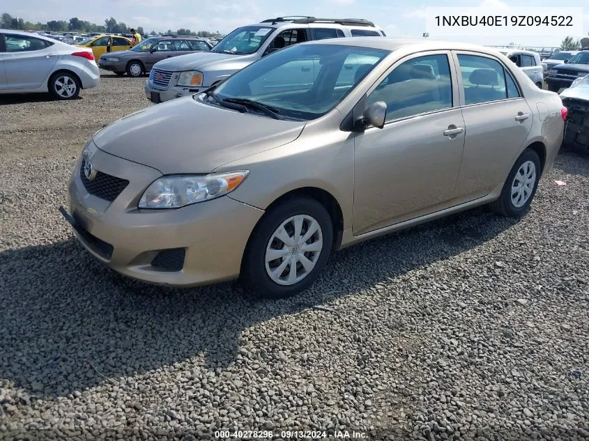 2009 Toyota Corolla S/Le/Xle VIN: 1NXBU40E19Z094522 Lot: 40278296