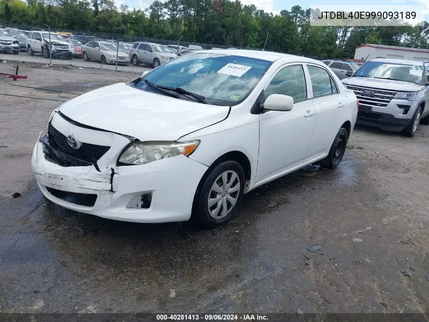 JTDBL40E999093189 2009 Toyota Corolla Le