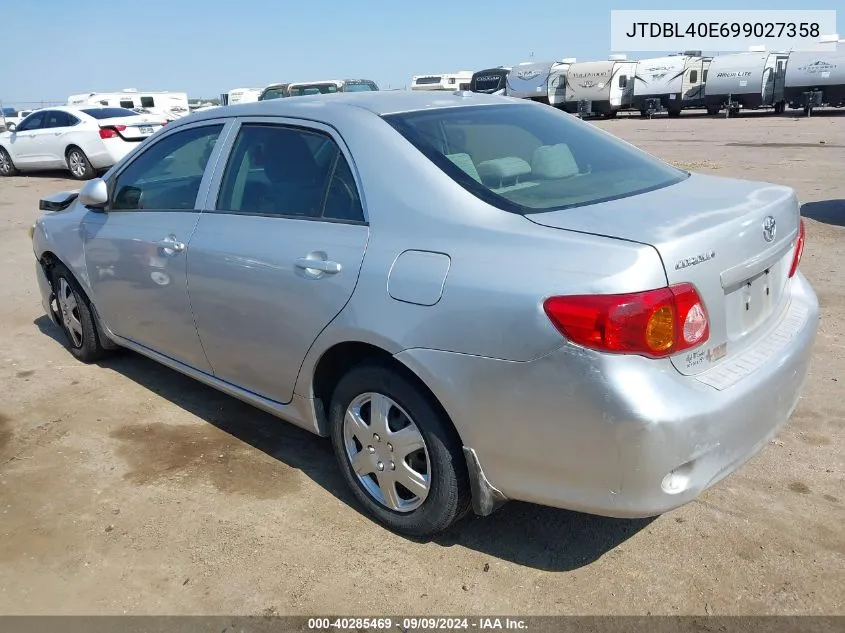 2009 Toyota Corolla Le VIN: JTDBL40E699027358 Lot: 40285469