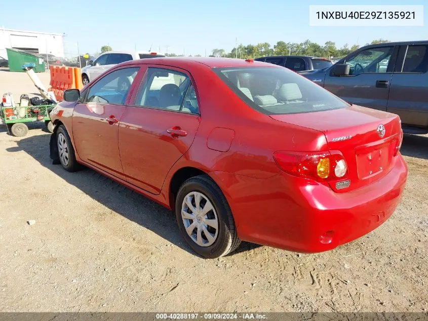 2009 Toyota Corolla Le VIN: 1NXBU40E29Z135921 Lot: 40288197