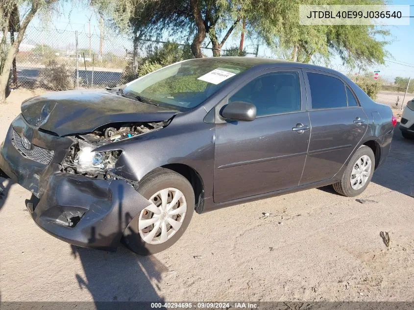 2009 Toyota Corolla Le VIN: JTDBL40E99J036540 Lot: 40294695