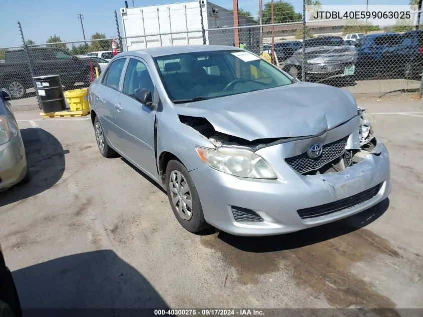 2009 Toyota Corolla VIN: JTDBL40E599063025 Lot: 40300275