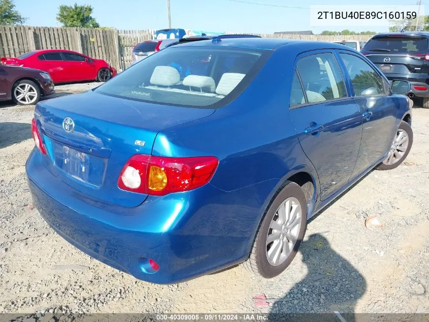 2009 Toyota Corolla Le VIN: 2T1BU40E89C160159 Lot: 40309005