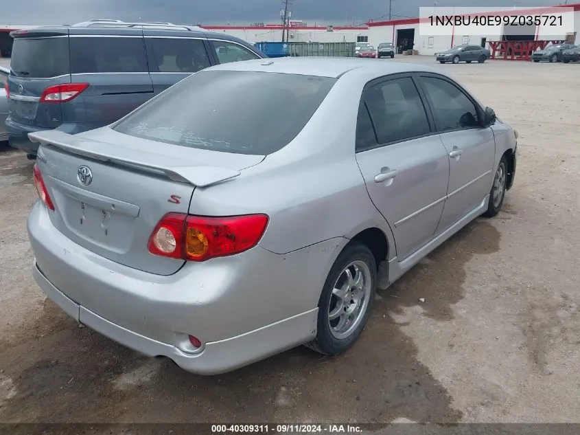 2009 Toyota Corolla S VIN: 1NXBU40E99Z035721 Lot: 40309311