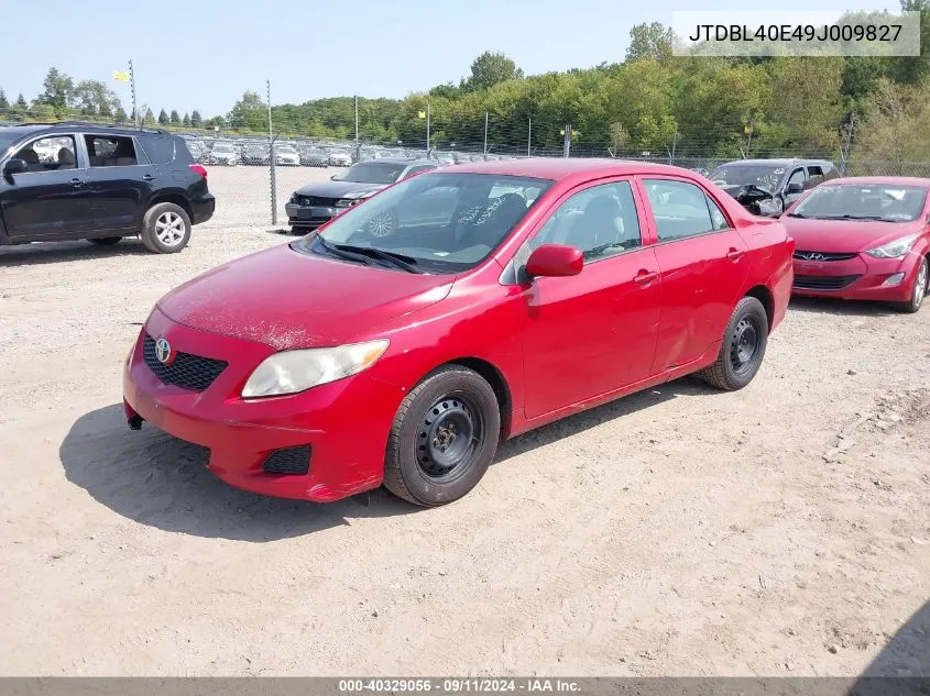 2009 Toyota Corolla Le VIN: JTDBL40E49J009827 Lot: 40329056