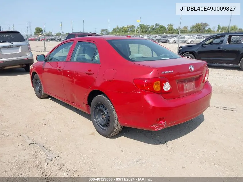 2009 Toyota Corolla Le VIN: JTDBL40E49J009827 Lot: 40329056