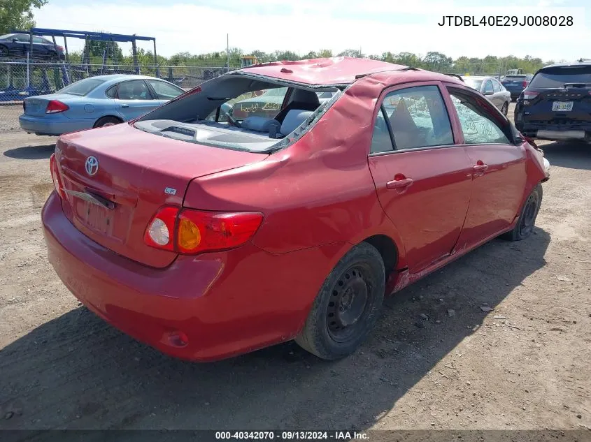 2009 Toyota Corolla Le VIN: JTDBL40E29J008028 Lot: 40342070