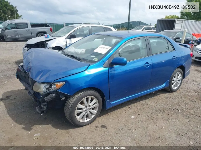 2009 Toyota Corolla Le/S/Xle VIN: 1NXBU40E49Z139582 Lot: 40348999