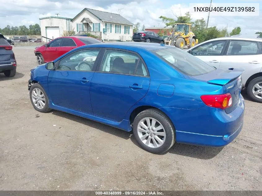 2009 Toyota Corolla Le/S/Xle VIN: 1NXBU40E49Z139582 Lot: 40348999