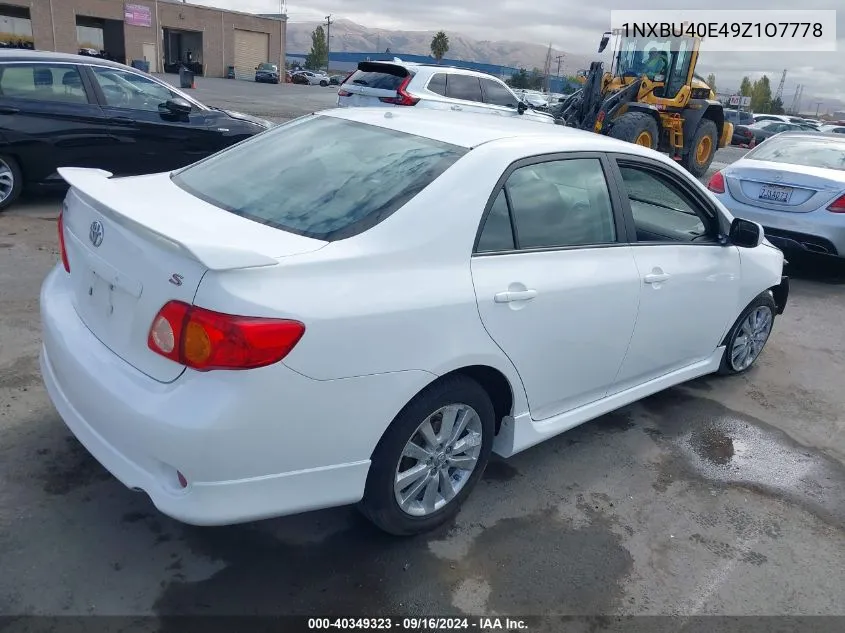 2009 Toyota Corolla S VIN: 1NXBU40E49Z1O7778 Lot: 40349323