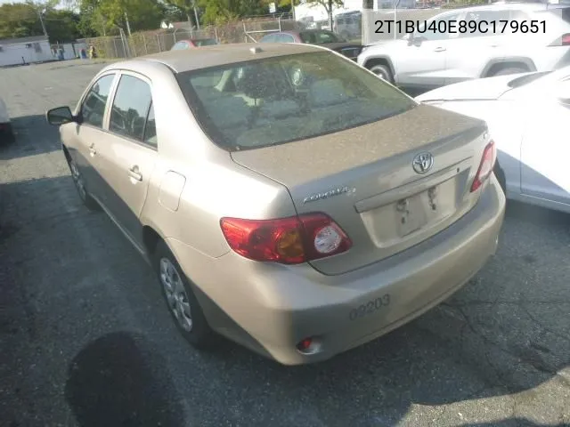 2T1BU40E89C179651 2009 Toyota Corolla Le