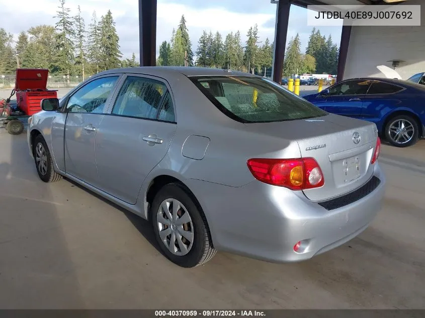 2009 Toyota Corolla Le VIN: JTDBL40E89J007692 Lot: 40370959