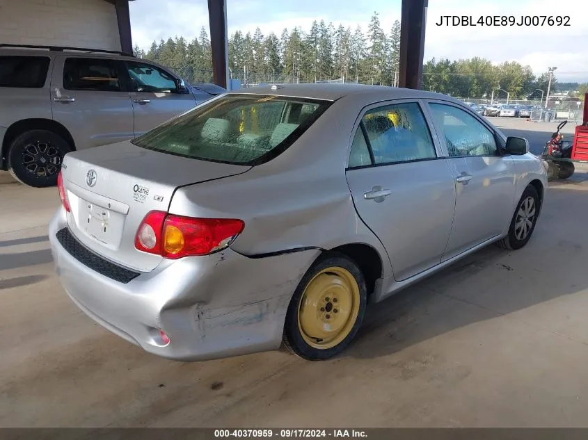 2009 Toyota Corolla Le VIN: JTDBL40E89J007692 Lot: 40370959