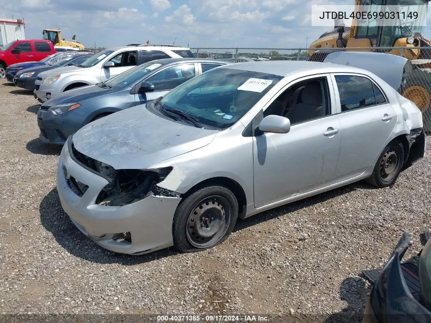 2009 Toyota Corolla Le VIN: JTDBL40E699031149 Lot: 40371385